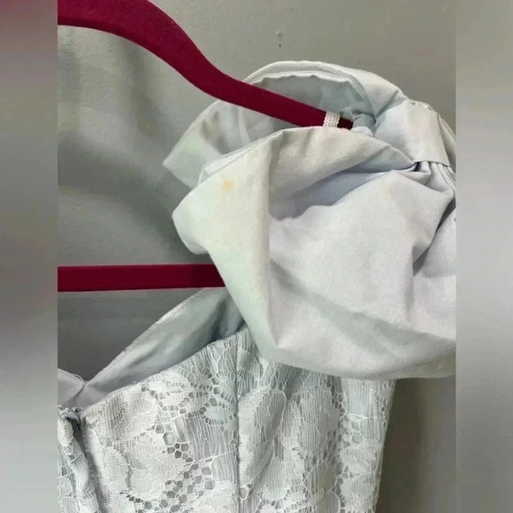 Vintage Jessica McClintock powder blue lace wiggle cocktail Gunne Sax Dress-3/4 - Picture 6 of 7